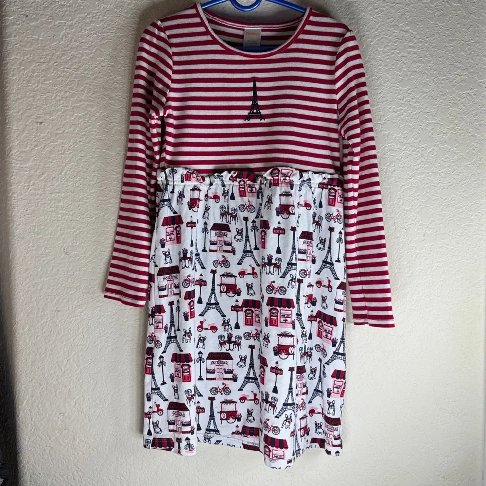 Gymboree Red & White Striped Eiffel Tower Long‎ Sleeve Top